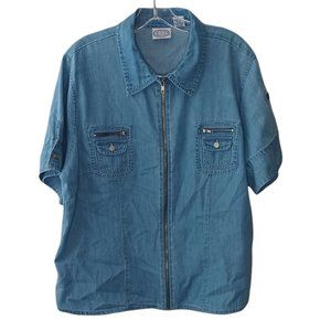 Carolina Blues By Carolina Colours Vintage Denim Top Size XL